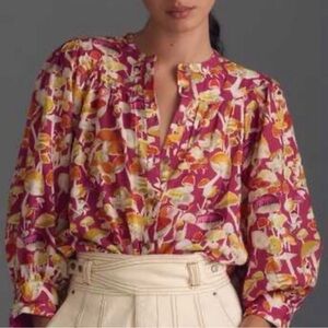 ANTHROPOLOGIE MAEVE Peasant style blouse NWOT Size L.